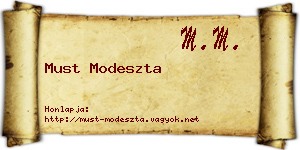Must Modeszta névjegykártya